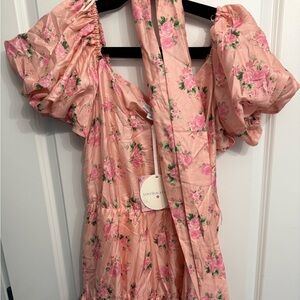 NWT loveshackfancy for target Floral Pink Puff Sleeve Dress size 6